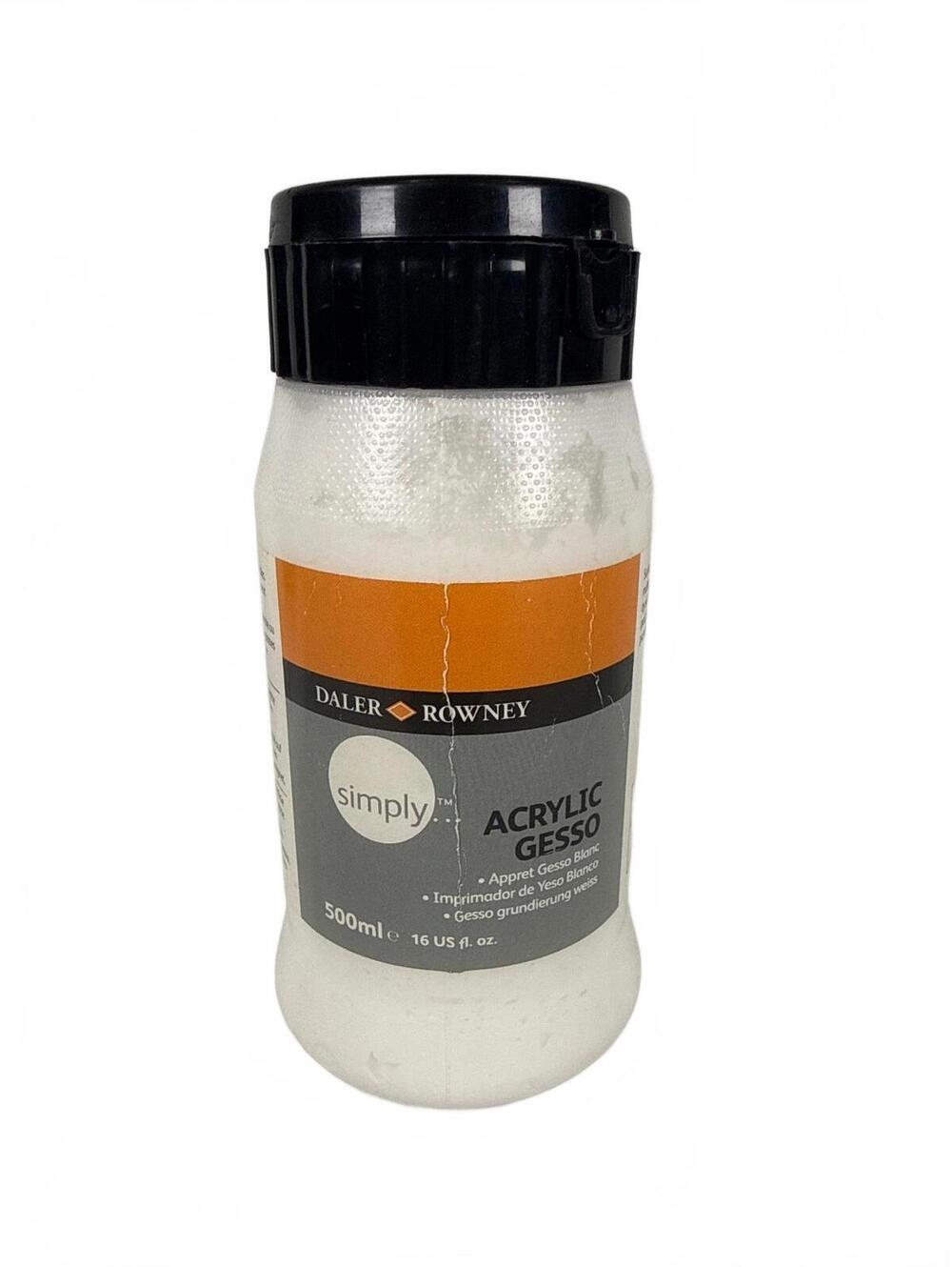Daler-Rowney Simply Acrylic Gesso 500ml White Surface Prep Paint